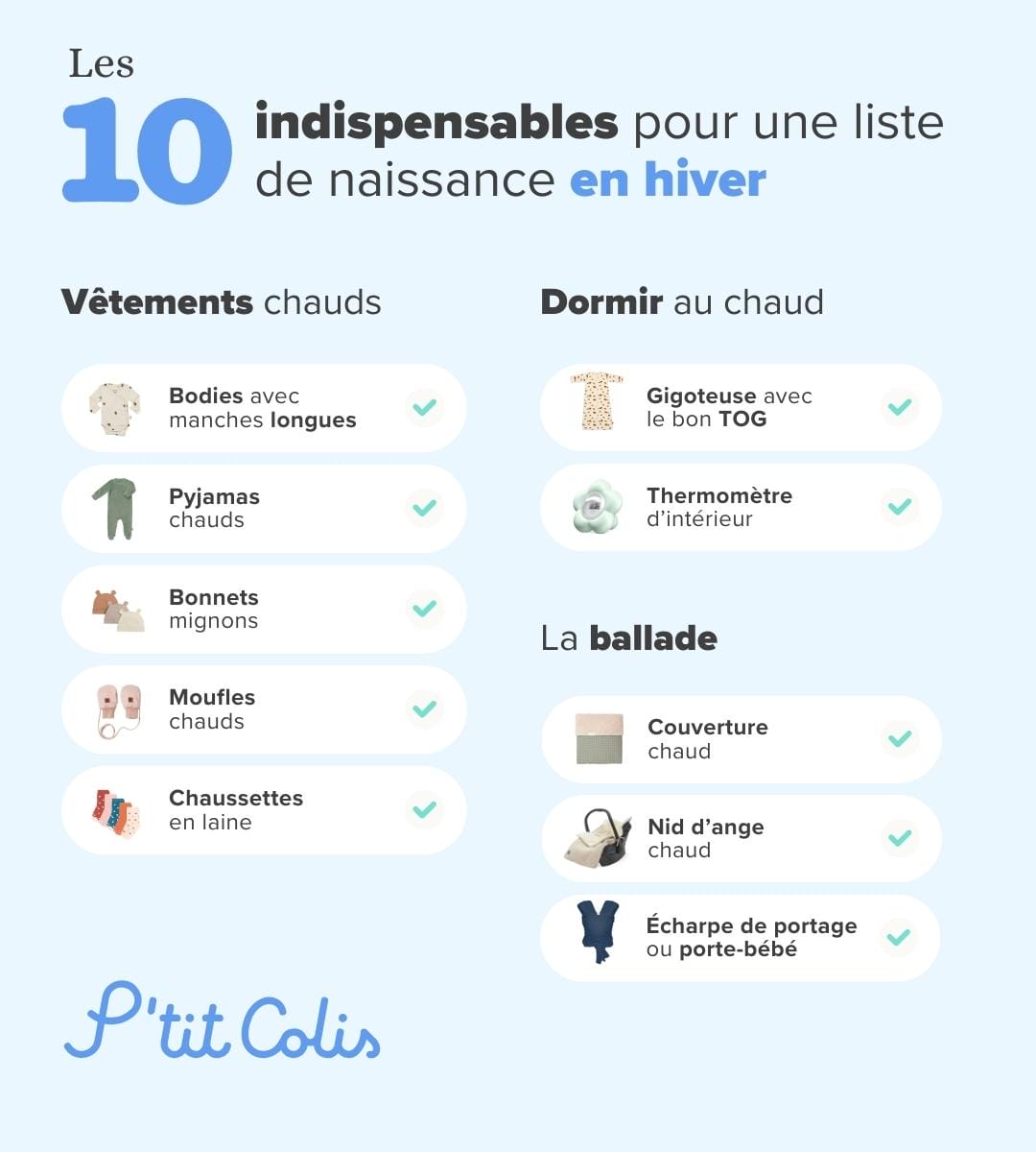 Liste de naissance en hiver - P'tit Colis