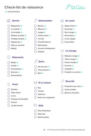 La check-list de naissance automagique - P'tit Colis